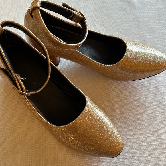 Gold Glitter Bobbie Pumps Size 39 - Picture 4 of 13